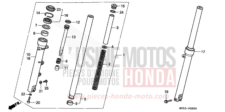 GABEL, VORNE von CB1300 Super Bold'or ABS SEYCHEL NIGHT BLUE (PB186) von 1994